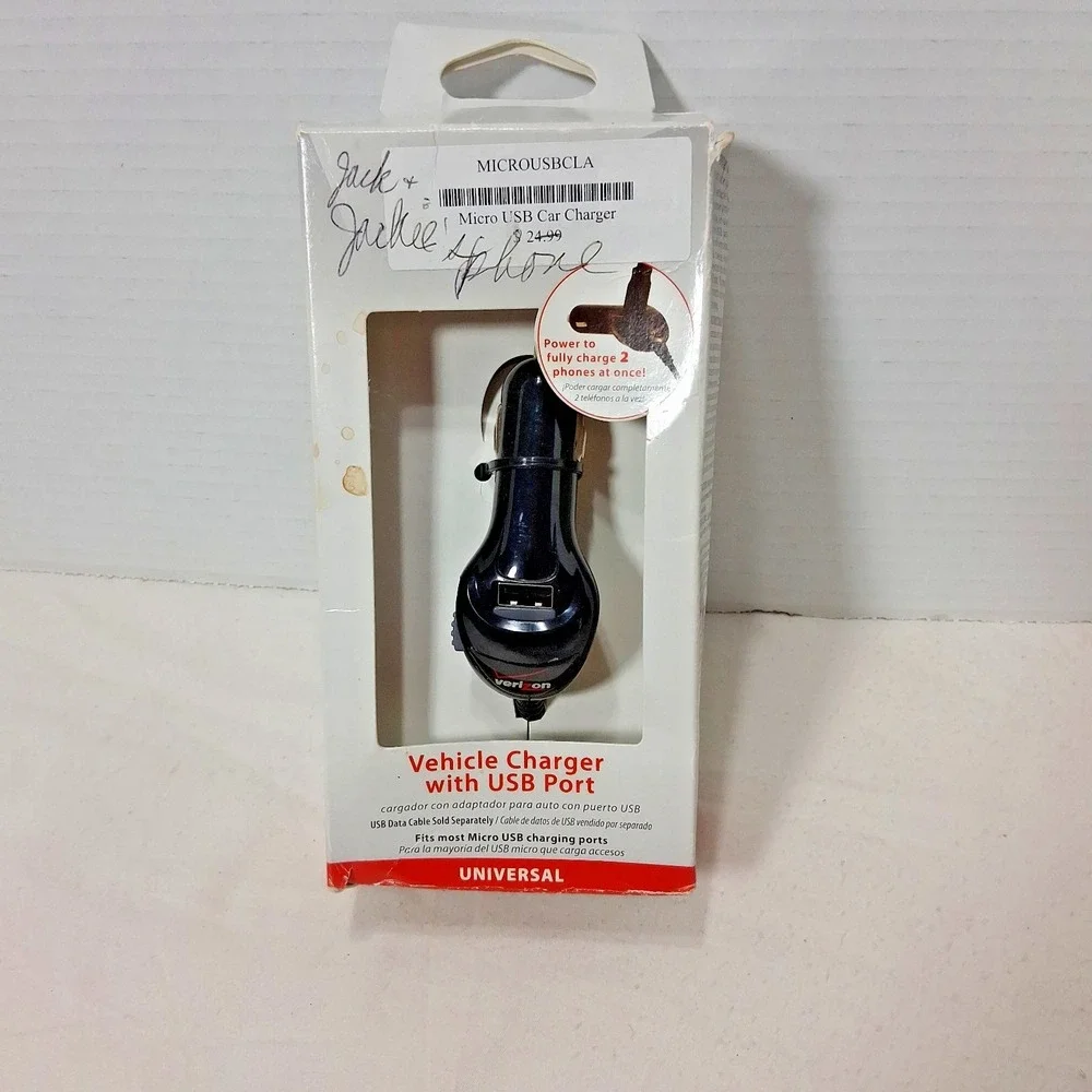 Verizon Universal Car Charger With USB Port Never Used In‎ Original Package